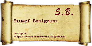 Stumpf Benignusz névjegykártya